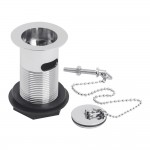 Nuie Slotted Basin Waste with Plug And Ball Chain - Chrome