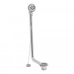 Old London by Hudson Reed Exposed Retainer Bath Waste with Overflow Brass Plug & Ball Chain - Chrome
