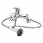 Eaton Chrome Deck Mounted Bath Shower Mixer Tap - Modern Rounded Design