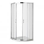 Nuie Ella Quadrant Shower Enclosure with Satin Chrome Profile and Classic Bow Handles 1850mm H x 800mm W x 5mm Glass