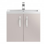 Hudson Reed Apollo Cashmere Wall Hung 600mm Vanity Cabinet & Basin