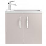 Hudson Reed Apollo Compact Cashmere Wall Hung 600mm Vanity Cabinet & Basin