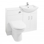 Nuie Saturn Combination Furniture Pack with 1TH Square Basin, Back to Wall Toilet Pan & Furniture Cistern - Gloss White