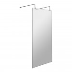 Hudson Reed Wetroom Shower Screen with Chrome Support Arms & Feet 900mm W x 1950mm H x 8mm Glass