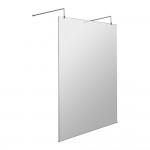 Hudson Reed Wetroom Shower Screen with Chrome Support Arms & Feet 1400mm W x 1950mm H x 8mm Glass