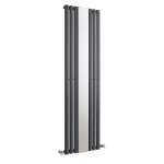 Hudson Reed Revive Single Panel Designer Radiator With Mirror - Anthracite - 1800 x 499mm