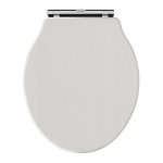 Old London by Hudson Reed Chancery Soft Close Toilet Seat with Chrome Hinges - Timeless Sand Woodgrain