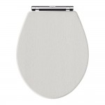 Old London by Hudson Reed Richmond Soft Close Toilet Seat with Chrome Hinges - Timeless Sand Woodgrain