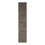 Nuie Athena Wall-hung 2-Door Tall Storage Unit - Anthracite Woodgrain