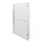Nuie Pacific L-Shaped Bath Screen Hinged with Rail 1400mm H x 800mm W - 6mm Glass - Polished Chrome