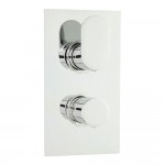 Hudson Reed Reign Round Twin Concealed Thermostatic Shower Valve with 1 Outlet - Chrome