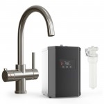 Soho Brushed Nickel 3 in 1 Instant Hot Boiling Water Kitchen Tap Set - Including Tank & Filter