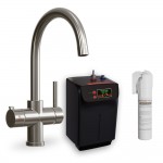 Soho Brushed Nickel 3 in 1 Instant Hot Boiling Water Kitchen Tap Set - Including Tank & Filter