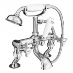 Westminster Traditional Chrome Deck Mounted Bath Shower Mixer Tap With Crank Legs
