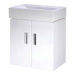 Nuie Mayford 450mm Wall-hung 2-Door Basin Unit 1TH - Gloss White