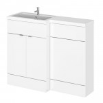 Hudson Reed Hudson Reed - Gloss White 1100mm Combination Vanity Unit, WC Unit & L Shaped Basin - Compact - L H