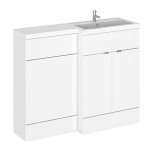 Hudson Reed Hudson Reed - Gloss White 1100mm Combination Vanity Unit, WC Unit & L Shaped Basin - Compact - R H