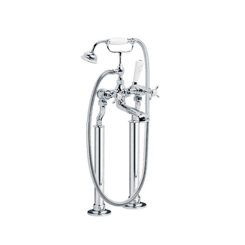 Westminster Traditional Chrome Freestanding Bath Shower Mixer Tap With ...