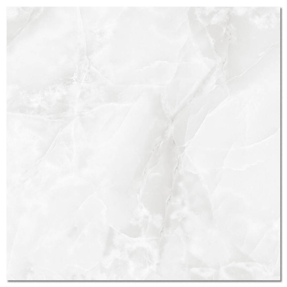 Onyx White & Light Grey Marble Polished Porcelain Tile 600x600mm