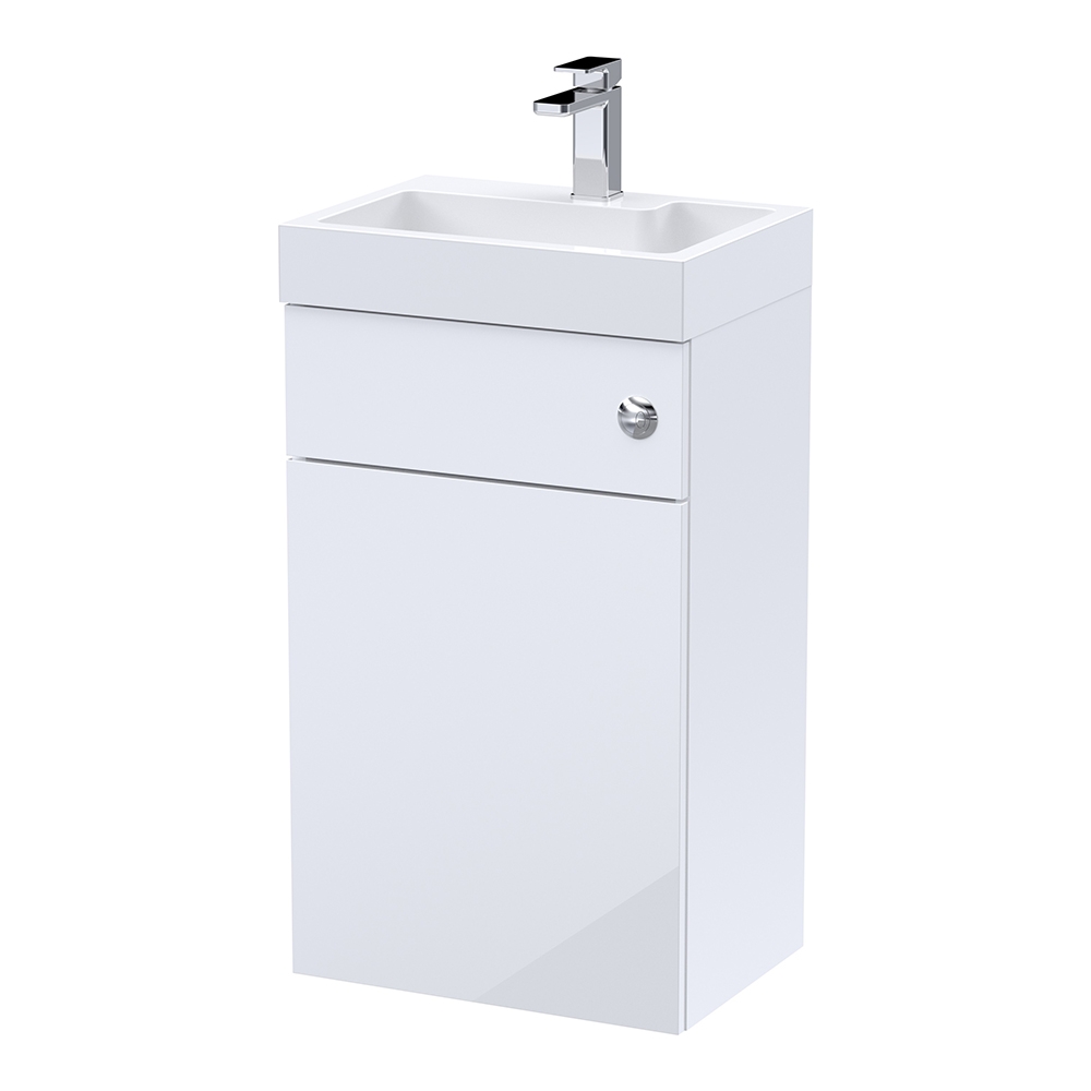 Nuie Athena 2 In 1 500mm Basin & Back to Wall WC Toilet Unit 1TH 